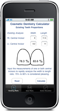 Cosmetic Dentistry Existing Tooth Width Length Analyzer